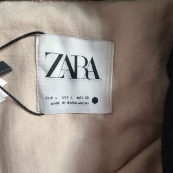 Zara Tan Utility Jacket with Black Collar - Picture 7 of 7